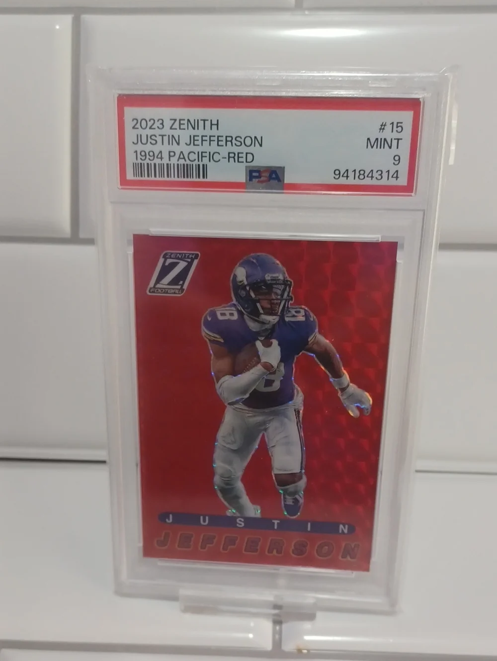 2023 ZENITH JUSTIN JEFFERSON 1994 PACIFIC-RED PSA 9